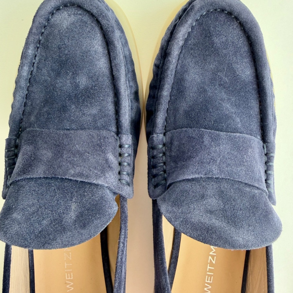 Stuart Weitzman Blake Suede Slip-On Loafers Dark Size 9 NWOT - Picture 7 of 16